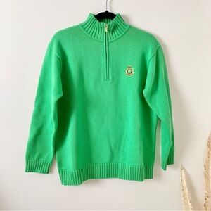 Ralph Lauren 1/4 Zip Logo Cotton Sweater🍀🍏